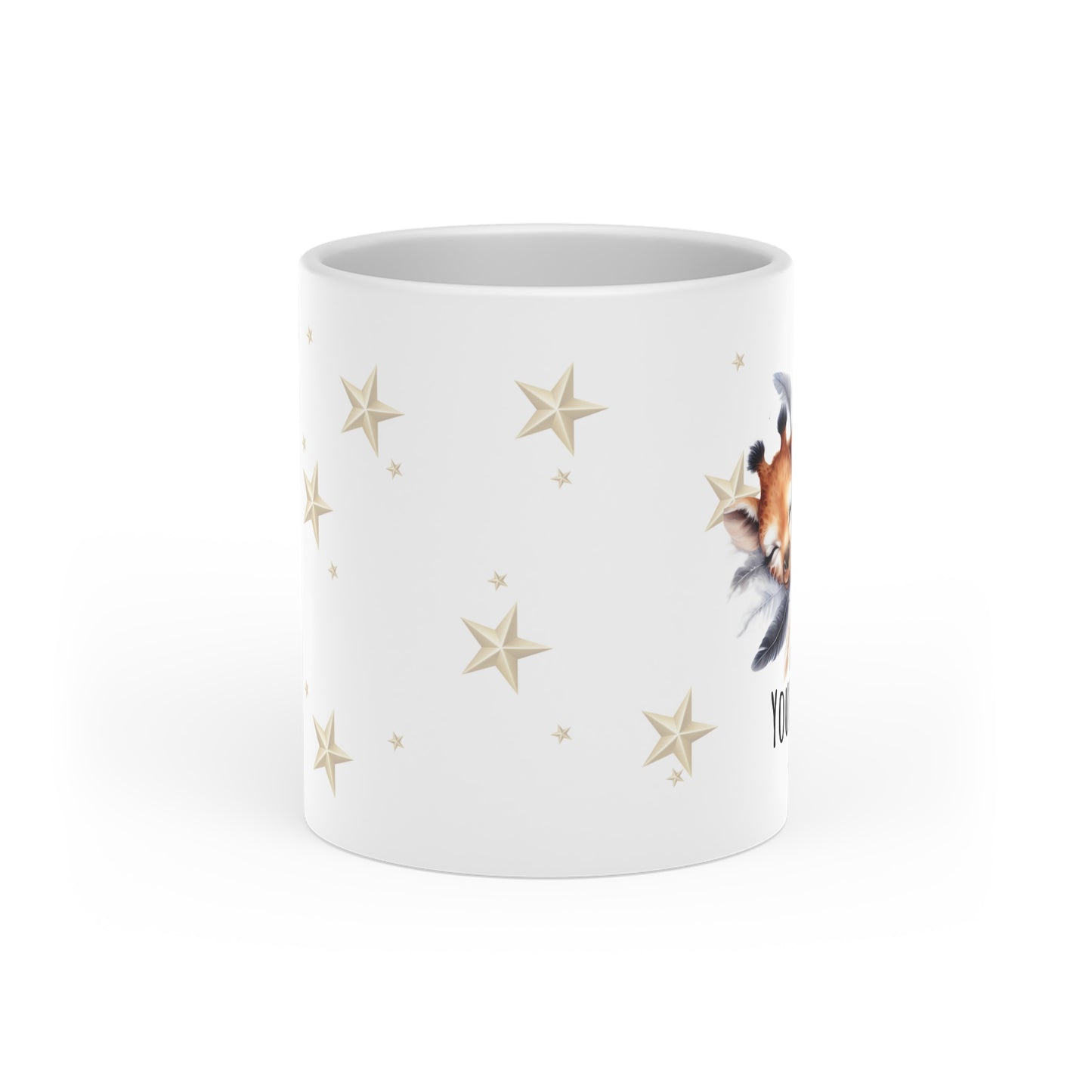 Personalized Heart Mug - Giraffe Coffee Mug with Name - Cute 11oz Cup for Coffee and Tea - Custom Gift for Animal Lovers, Couples, Kids