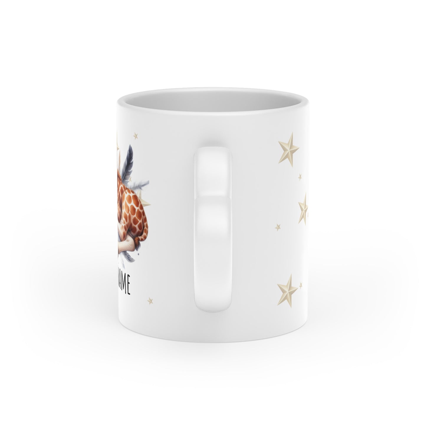 Personalized Heart Mug - Giraffe Coffee Mug with Name - Cute 11oz Cup for Coffee and Tea - Custom Gift for Animal Lovers, Couples, Kids