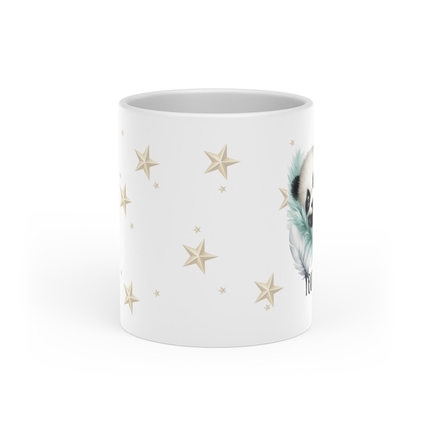 Personalized Heart Mug - Panda Coffee Mug with Name - Cute 11oz Cup for Coffee and Tea - Custom Gift for Animal Lovers, Couples, Kids
