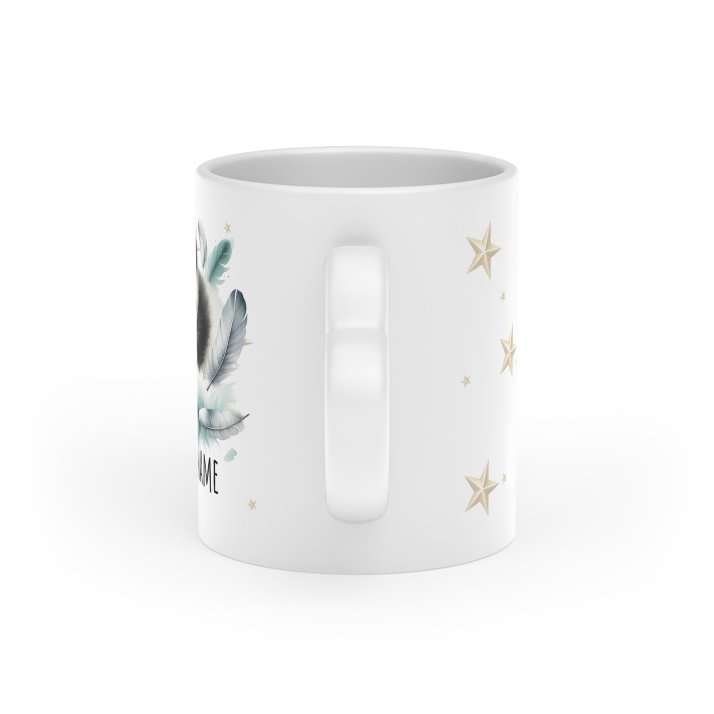 Personalized Heart Mug - Panda Coffee Mug with Name - Cute 11oz Cup for Coffee and Tea - Custom Gift for Animal Lovers, Couples, Kids